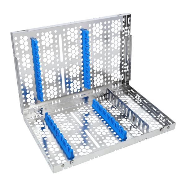 Double Decker Cassette 100% Stainless Steel Medium Blue 16 Instruments Each