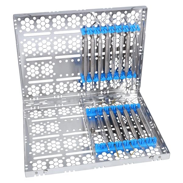 Double Decker Cassette 100% Stainless Steel Large Blue 24 Instruments Each product image