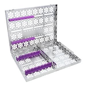Double Decker Cassette 100% Stainless Steel Large Purple 24 Instruments Each