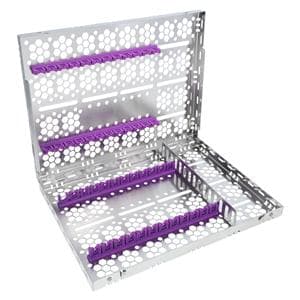 Double Decker Cassette 100% Stainless Steel Large Purple 24 Instruments Each