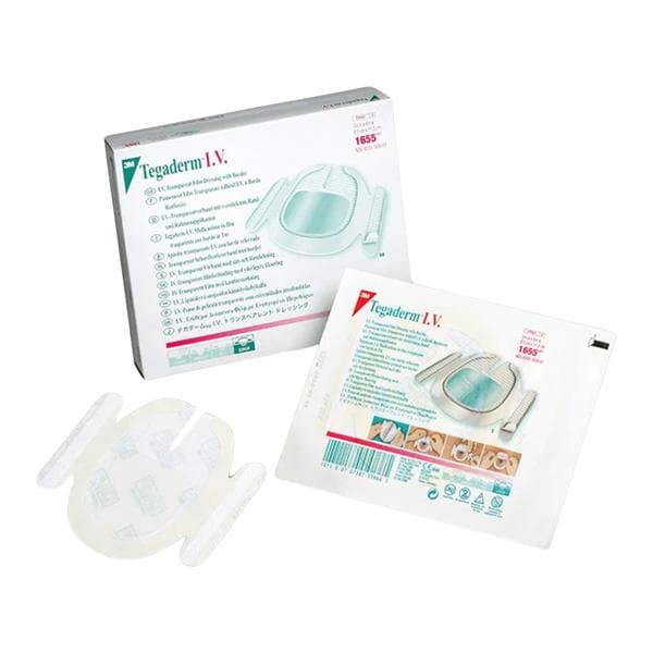 Tegaderm Film IV Dressing 3-1/2x4-1/2" Sterile Wing Adhesive Adherent Trans LF