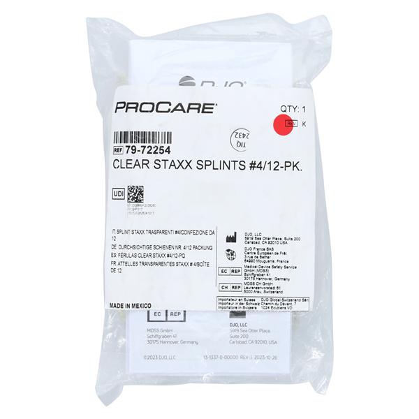 Procare Immobilization Splint Finger Size 4 Plastic 2.475" Ambidextrous