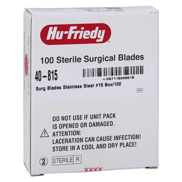 Stainless Steel Sterile Surgical Blade #15 100/Bx