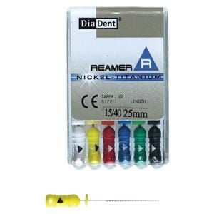 Hand Reamer 25 mm Size 15-40 Stainless Steel Assorted 0.02 6/Bx