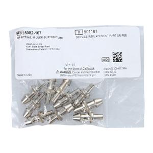 Blood Pressure Connector Slvr LF For Aneroid Sphygmomanometer 10/PK