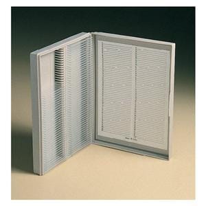 Fisherbrand Economy Microscope Slide Storage Box Taupe 100 Position Ea