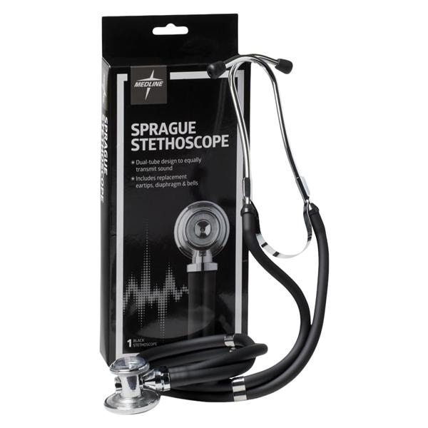 Sprague Rappaport Stethoscope Reusable Black Ea