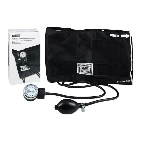 Patricia Aneroid Sphygmomanometer Black Latex Thigh Dial Display Ea