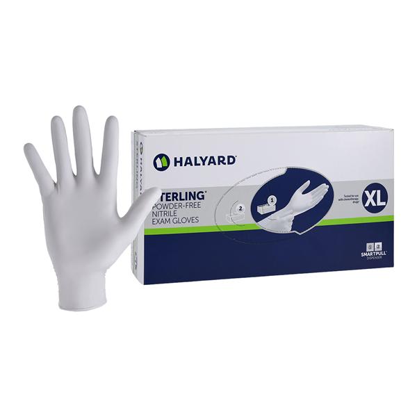 Sterling Nitrile Exam Gloves X-Large Sterling Silver Non-Sterile 170/Bx, 10 BX/CA