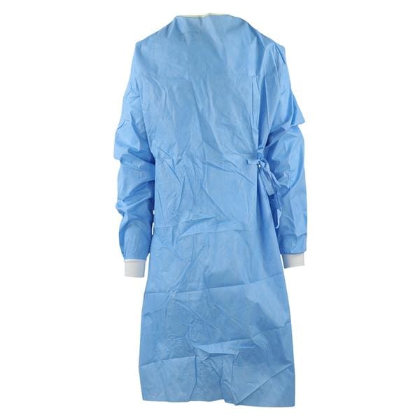 MicroCool Non Reinforced Surgical Gown AAMI Level 4 SFSMS XL Blu/Rd Nkbnd Ea