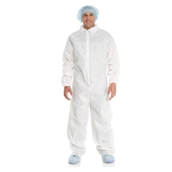 Staff Coverall 3 Layer SMS Large White 24/CA