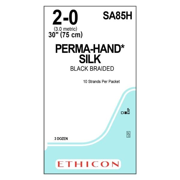 Perma-Hand Suture 2-0 10x30" Silk Braid Black 36/Bx