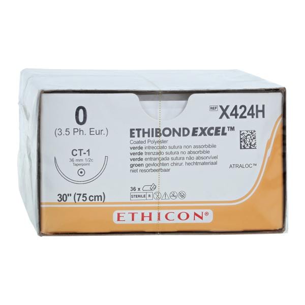 Ethibond Excel Suture 0 30" Polyester Braid CT-1 Green 36/Bx