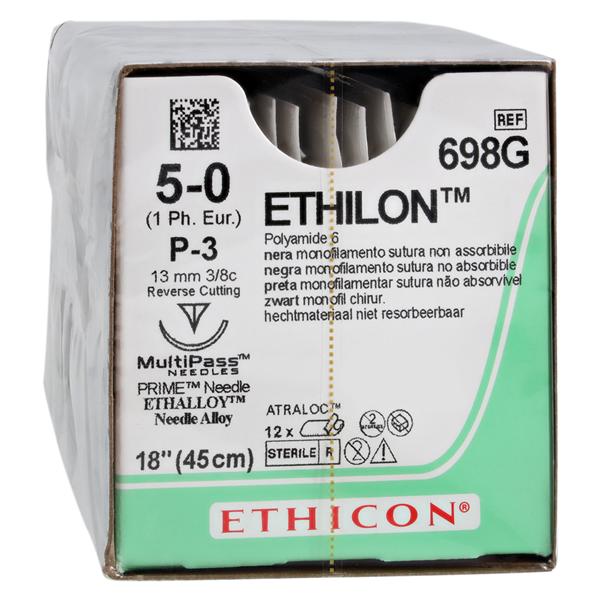 Ethilon Suture 5-0 18" Nylon Monofilament P-3 Black 12/Bx thumbnail 3