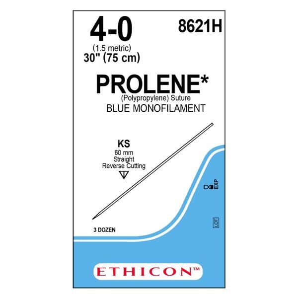 Prolene Suture 4-0 30" Polypropylene Monofilament KS Blue 36/Bx