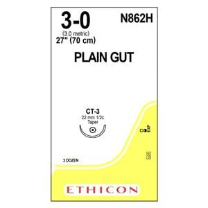 _ Suture 3-0 27" Plain Gut Monofilament CT-3 Yellowish Tan 36/Bx