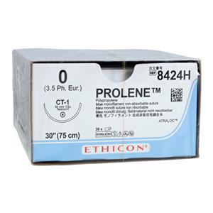 Prolene Suture 0 30" Polypropylene Monofilament CT-1 Blue 36/Bx