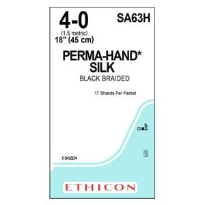 Perma-Hand Suture 4-0 17x18" Silk Braid Black 36/Bx