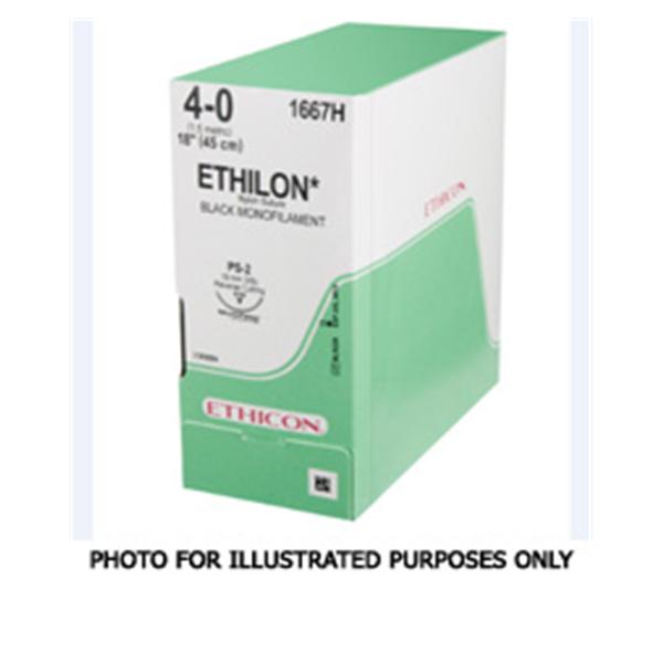 Ethilon Suture 10-0 1x12" Nylon Monofilament CS175-6/CS175-6 Black 12/Bx