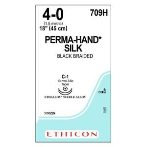 Perma-Hand Suture 4-0 18" Silk Braid C-1 Black 36/Bx