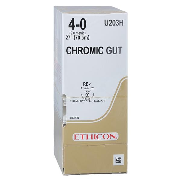 Suture 4-0 27" Chromic Gut Monofilament RB-1 Brown 36/Bx thumbnail 3