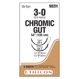 _ Suture 3-0 1x54" Chromic Gut Monofilament CP-1/CT-1 Brown 36/Bx