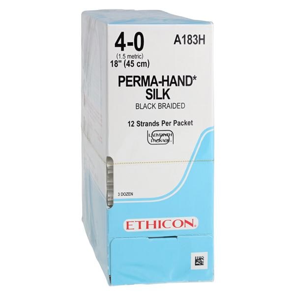 Perma-Hand Suture 4-0 12-18" Silk Braid Black 36/Bx
