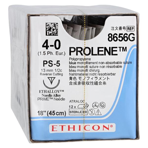 Prolene Suture 4-0 18" Polypropylene Monofilament PS-5 Blue 12/Bx