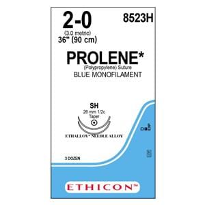 Prolene Suture 2-0 36" Polypropylene Monofilament SH/SH Blue 36/Bx