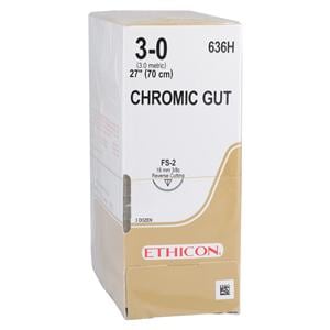 _ Suture 3-0 1x27" Chromic Gut Monofilament FS-2 Brown 36/Bx