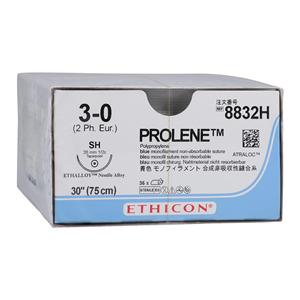 Prolene Suture 3-0 30" Polypropylene Monofilament SH Blue 36/Bx