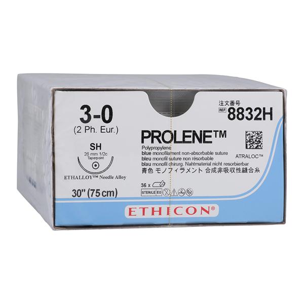 Prolene Suture 3-0 30" Polypropylene Monofilament SH Blue 36/Bx