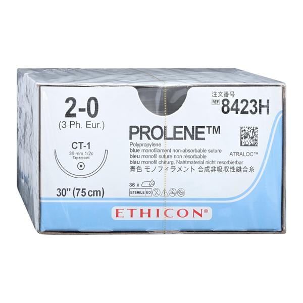 Prolene Suture 2-0 30" Polypropylene Monofilament CT-1 Blue 36/Bx
