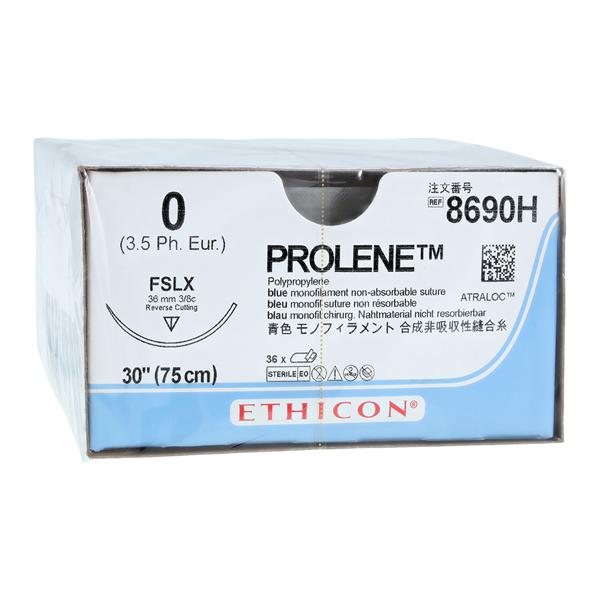 Prolene Suture 0 30" Polypropylene Monofilament FSLX Blue 36/Bx