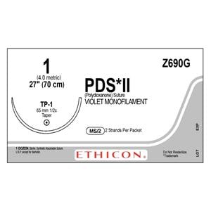 PDS II Suture 1 27" Polydioxanone Monofilament TP-1 Violet Bx