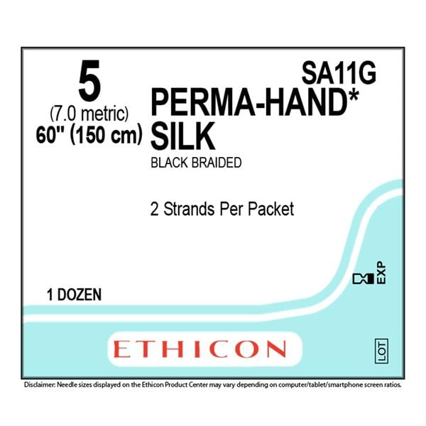 Perma-Hand Suture 5 2x60" Silk Braid Black 12/Bx