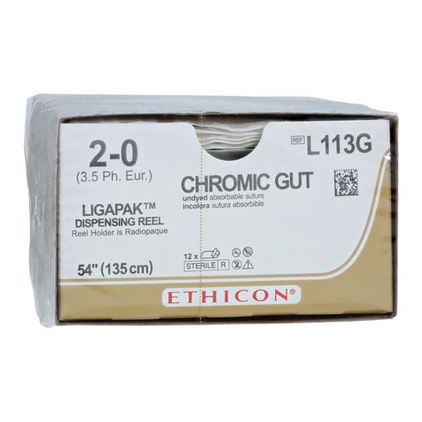 Ligapak Surgical Suture 2-0 54" Chromic Gut Monofilament Brown 12/Bx