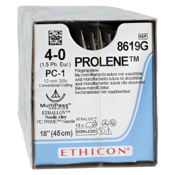 Prolene Suture 4-0 18" Polypropylene Monofilament PC-1 Blue 12/Bx