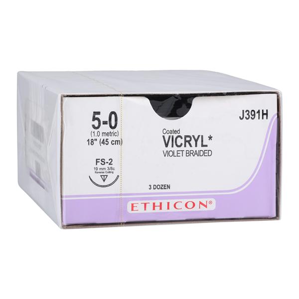 Vicryl Suture 5-0 18" Polyglactin 910 Braid FS-2 Violet 36/Bx product image