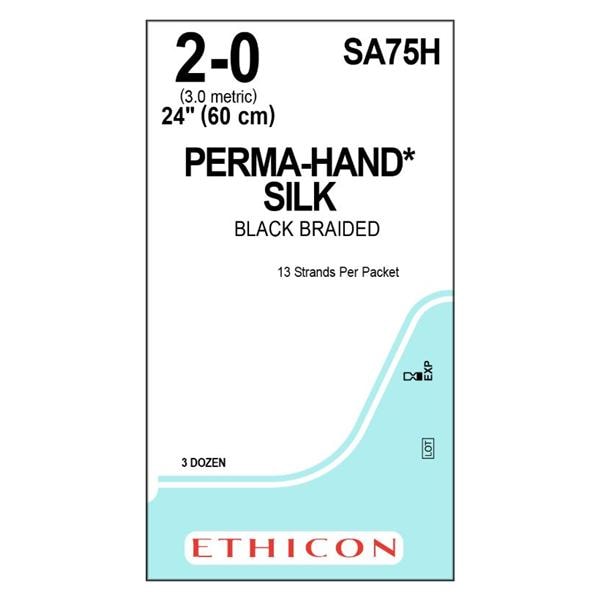 Perma-Hand Suture 2-0 13x24" Silk Braid Black 36/Bx