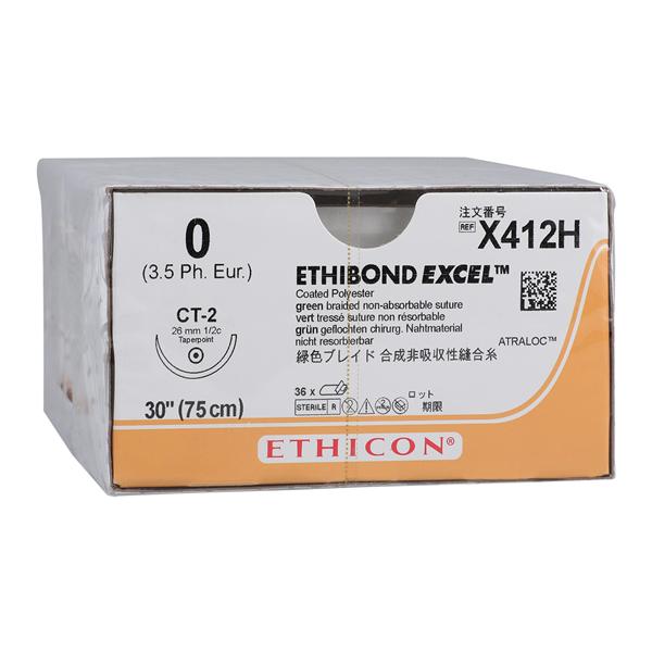 Ethibond Excel Suture 0 30" Polyester Braid CT-2 Green 36/Bx