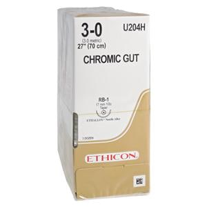Suture 3-0 27" Chromic Gut Monofilament RB-1 Brown 36/Bx