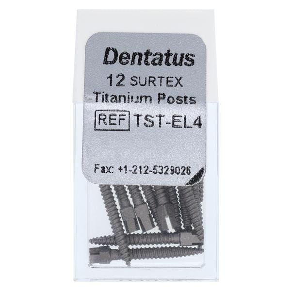Surtex Posts Titanium Refill 14.2 mm 1.5 mm Parallel Sided & Tapered End 12/Bx