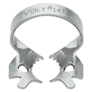 Ivory Rubber Dam Clamp Winged Size 14T Ea