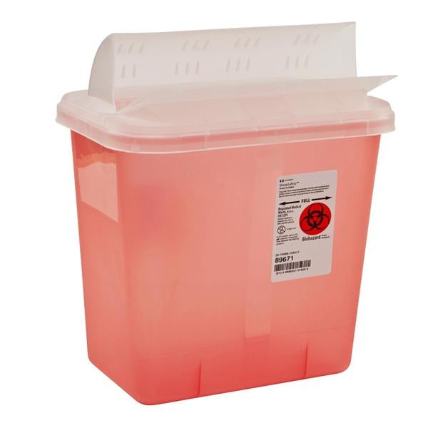 Sharps Container 2gal Trans Rd 7.25x10.5x12.75" Drop Ld Hrzntl Drp Plstc 2 Gal, 20 EA/CA