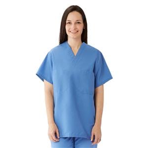 Scrub Shirt V-neck Small Ceil Blue Unisex Ea
