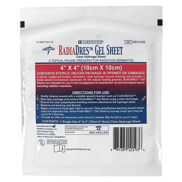 RadiaDres Gel Dressing 4x4" Sterile Clear Not Made With Natural Rubber Latex
