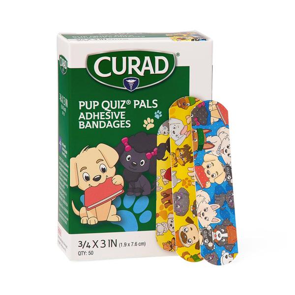 Curad Strip Bandage Plastic 3/4x3" Medtoons 50/Bx, 24 BX/CA