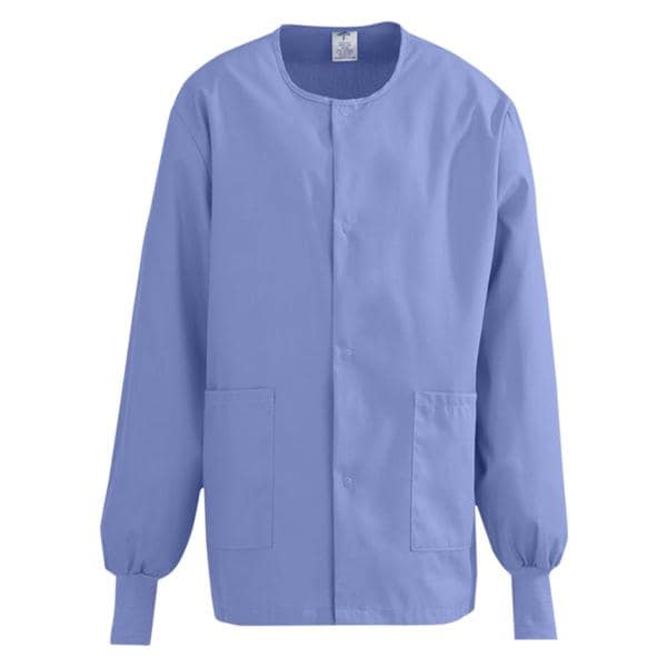 ComfortEase Warm-Up Jacket Long Sleeves / Knit Cuff Small Ceil Blue Unisex Ea