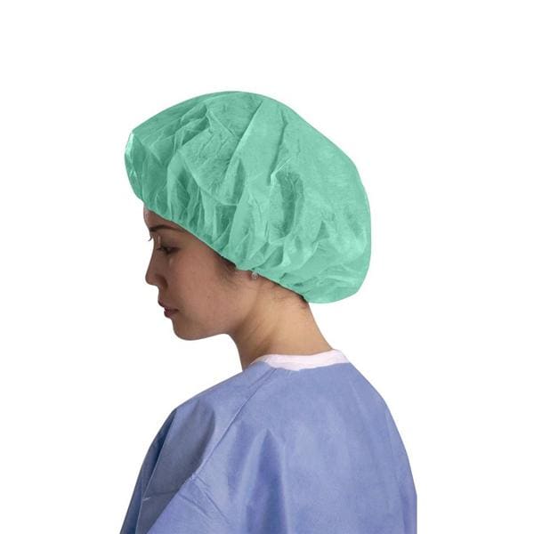 Bouffant Cap 21" Green 500/Ca
